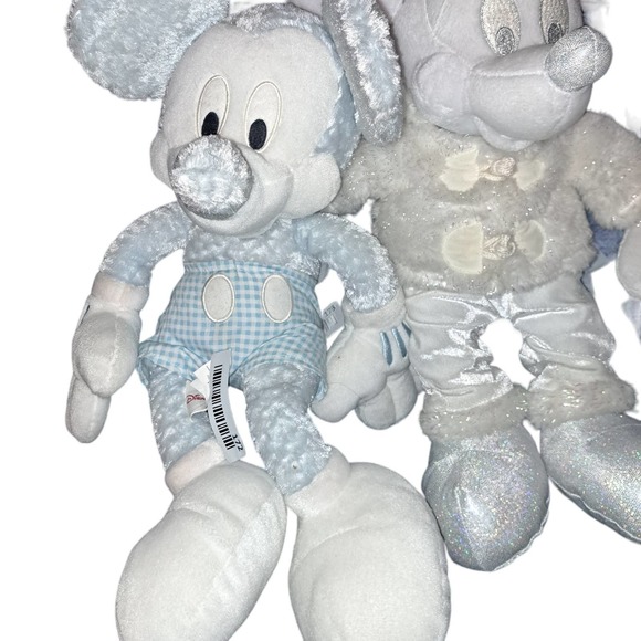 THREE Plush Pastel Mickey Mouse Snowflake Pals Each 16 inches tall! - Picture 6 of 8